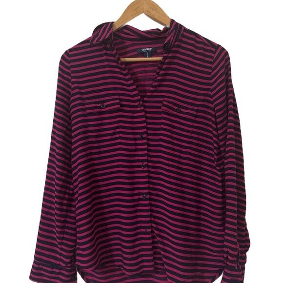 Old Navy Women's Pink Striped Top - Picture 1 of 3